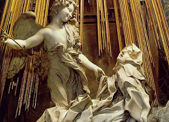Detalle escultura Extasis Santa Teresa Bernini Detalle escultura Éxtasis Santa Teresa Bernini
