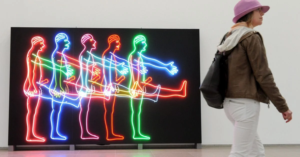 Frase luminosa de Bruce Nauman en neon Frase luminosa de Bruce Nauman en neón