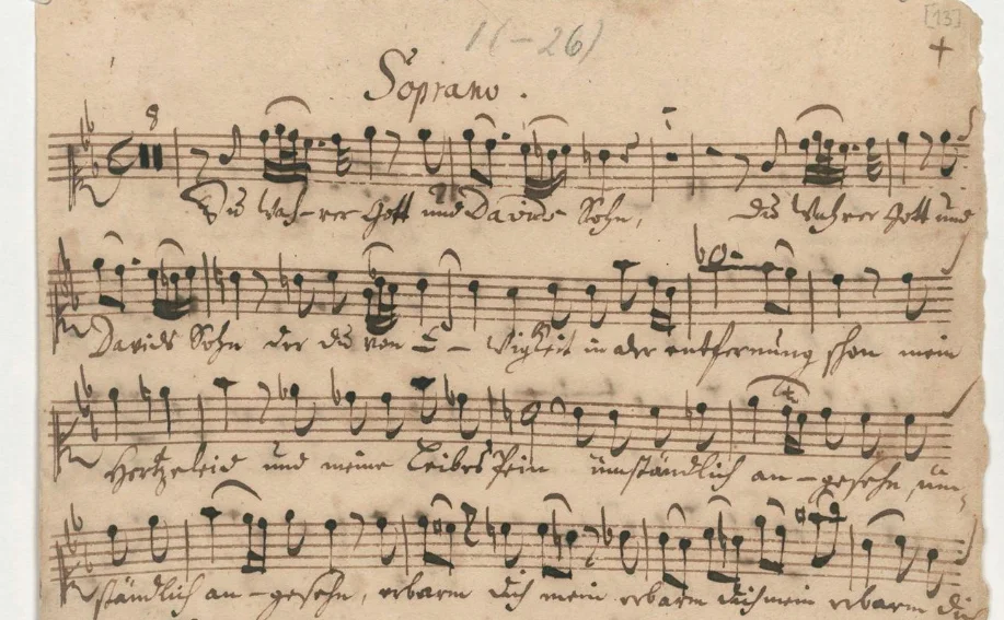 Partitura manuscrita musica barroca Bach Partitura manuscrita música barroca Bach