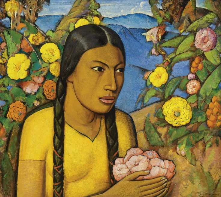 Retrato de Juanita con ramo de flores Retrato de Juanita con ramo de flores,