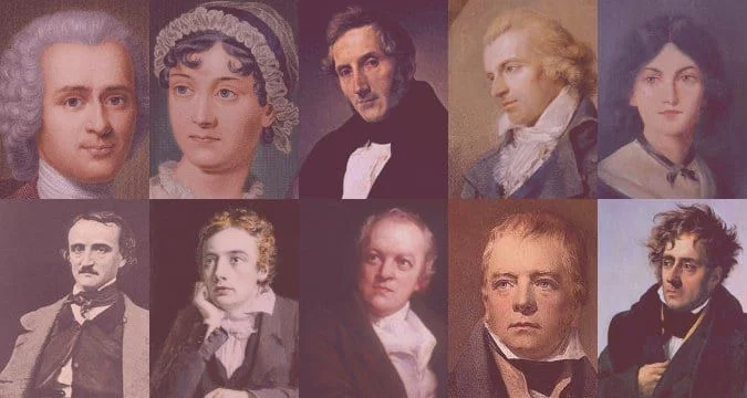 Retratos famosos principales autores romanticos Retratos famosos principales autores románticos
