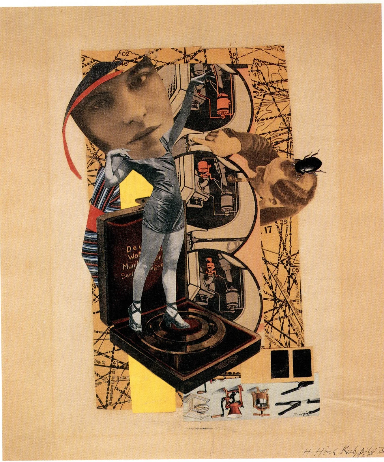 Collage dada combinado con poesia visual Collage dadá combinado con poesía visual